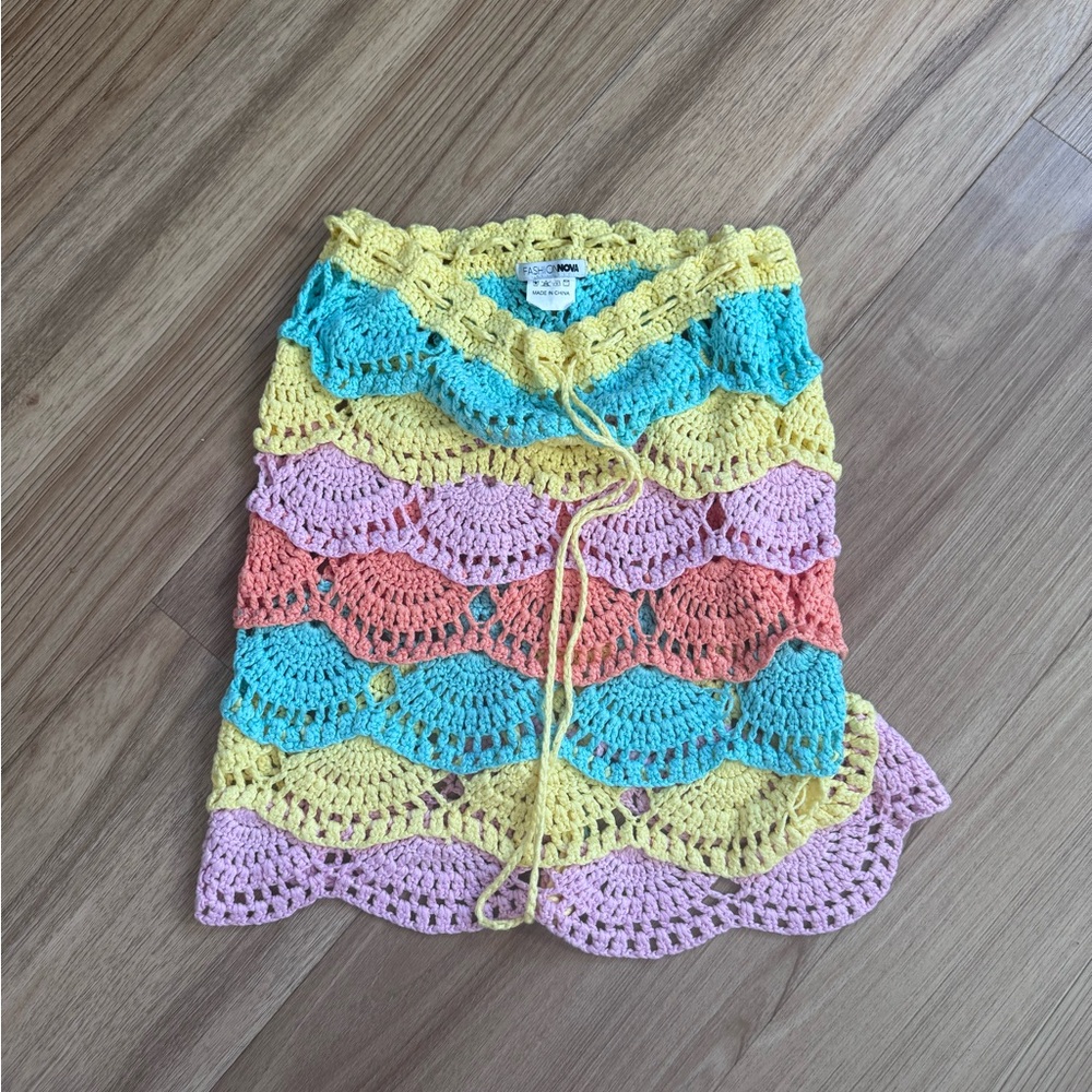 Fashion nova Colorful Crochet Skirt